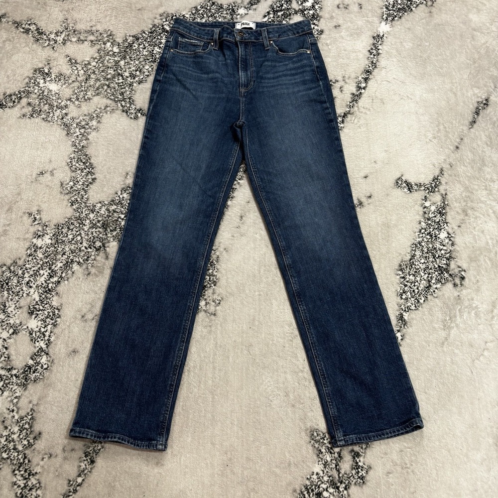 PAIGE Stella Jeans Womens Size 29 Dark Wash High Rise Straight Leg Stretch